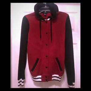 Forever 21 Varsity Jacket with Hood